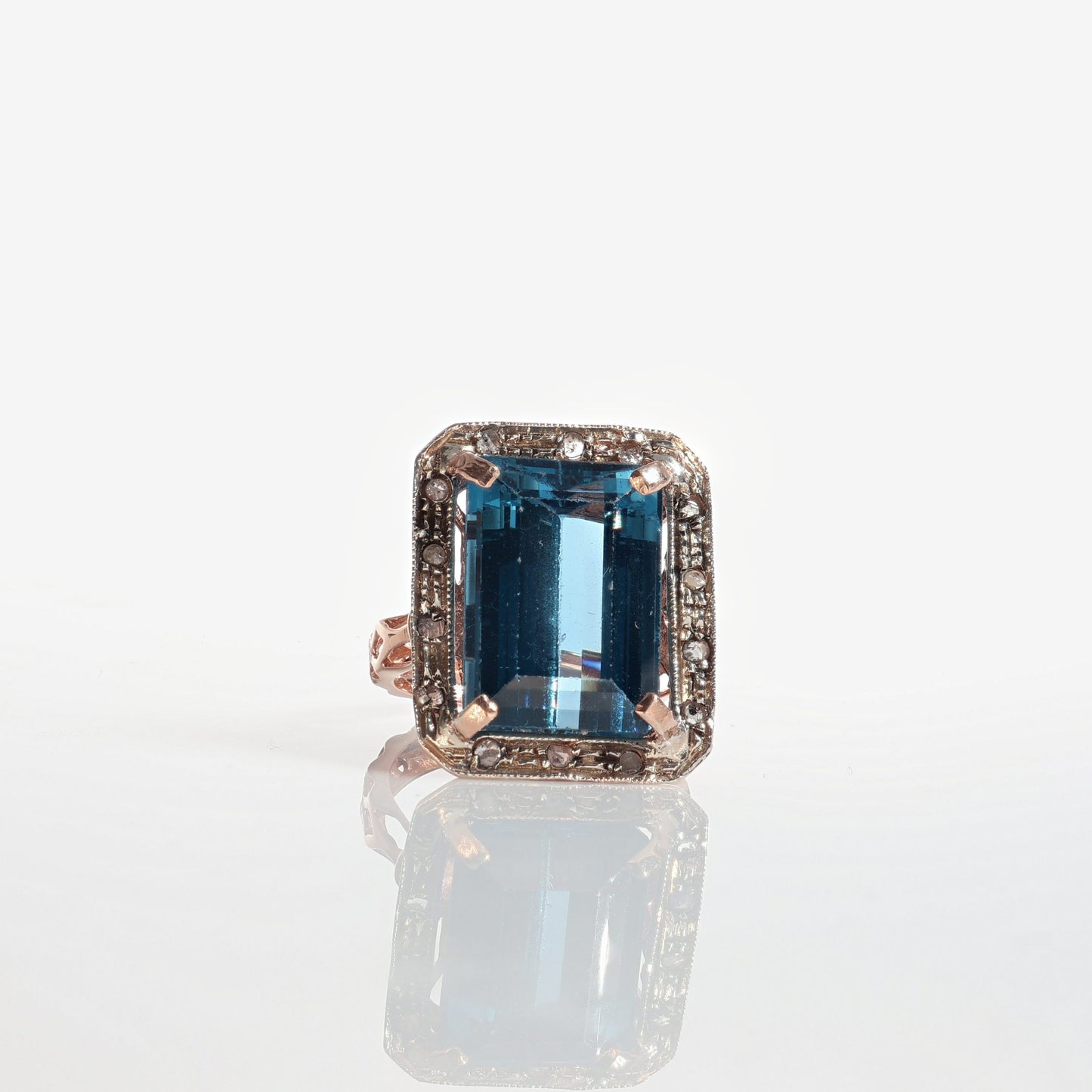 Anello Riproduzione Antico in argento 925 e Oro 9 Kt