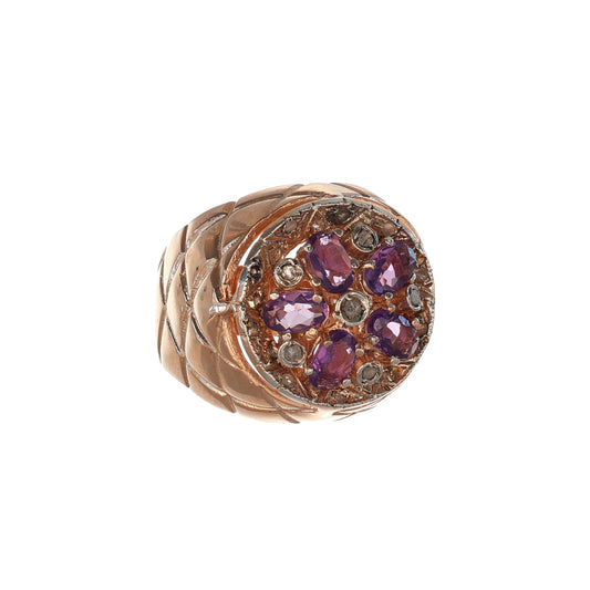 Anello Riproduzione antico con ametista