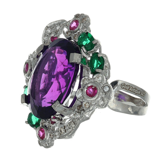 Anello argento 925 con ametista.