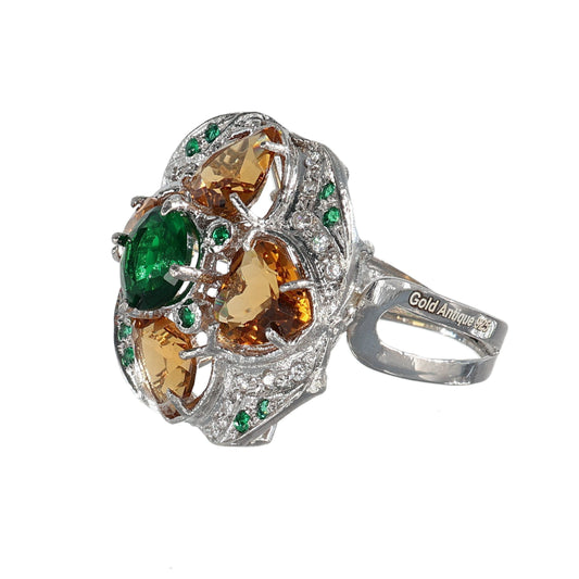 Anello argento 925 con topazio giallo.