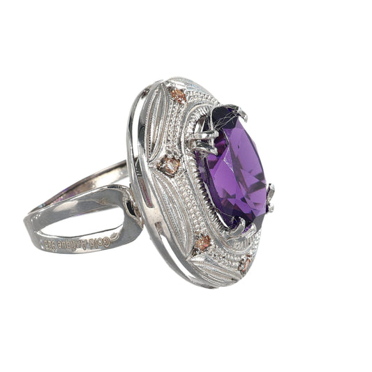 Anello argento 925 con ametista.