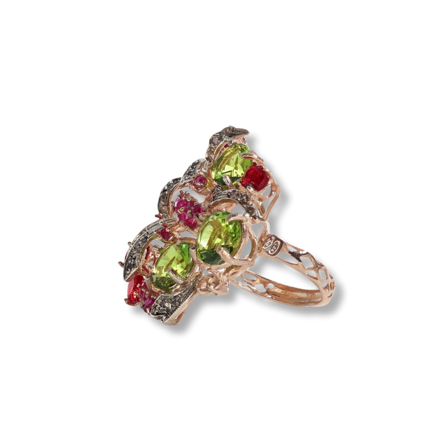 Anello Riproduzione Antico in argento 925 e Oro 9 Kt