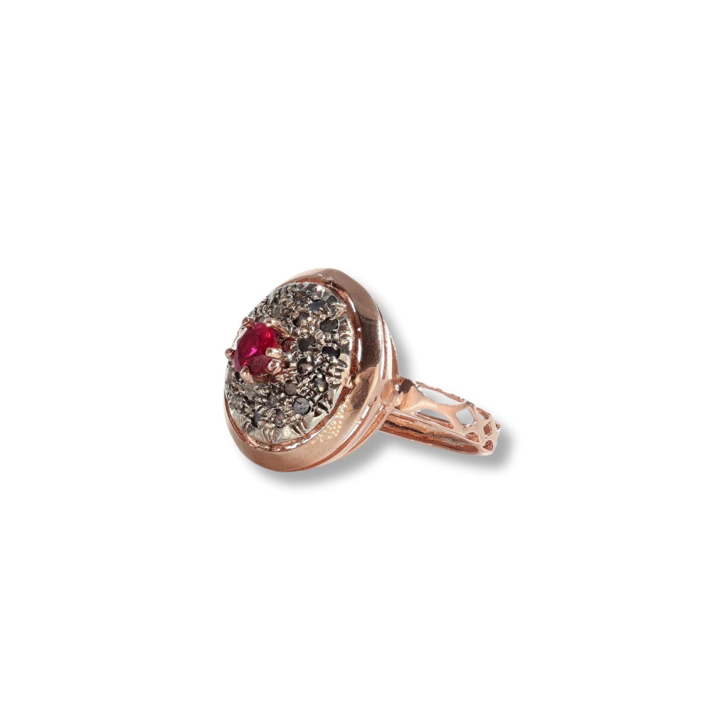 Anello Riproduzione Antico in argento 925 e Oro 9 Kt (Copia)