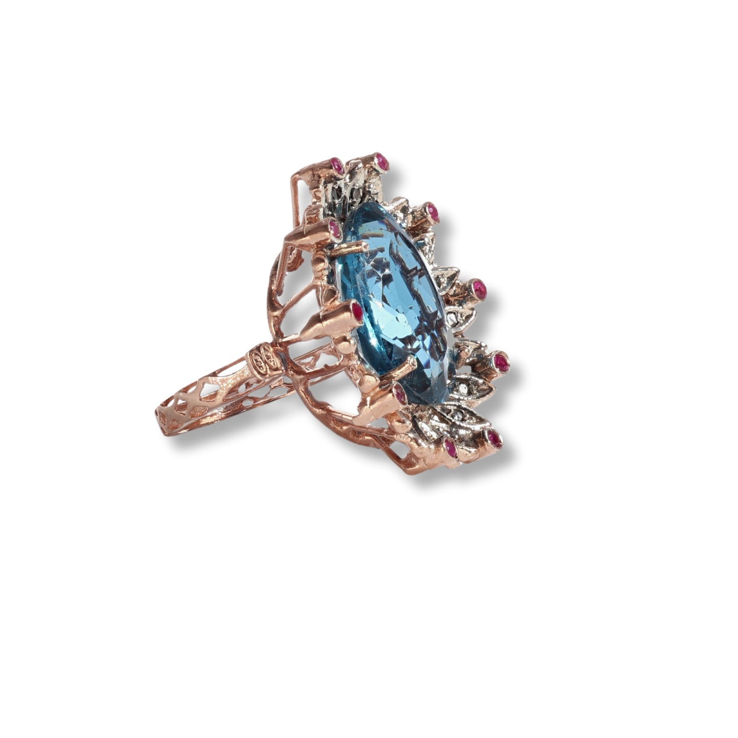 Anello Riproduzione Antico in argento 925 e Oro 9 Kt