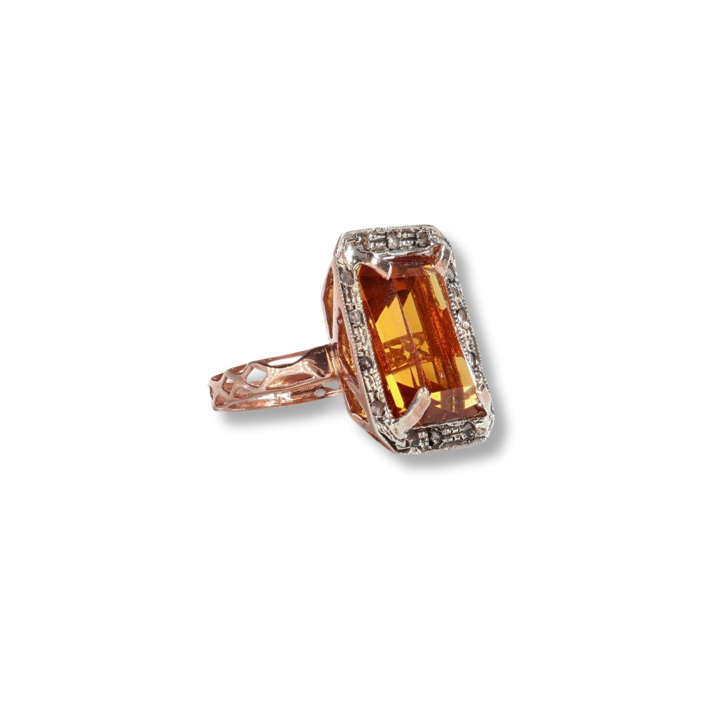 Anello Riproduzione Antico in argento 925 e Oro 9 Kt