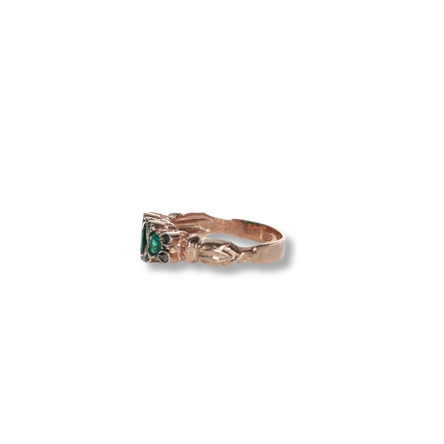 Anello Riproduzione Antico in argento 925 e Oro 9 Kt