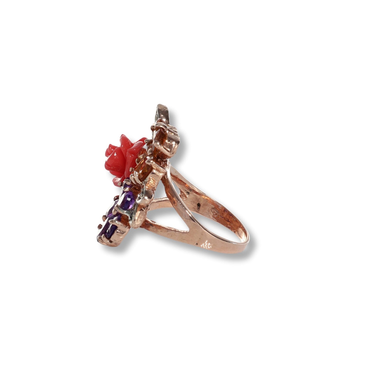 Anello Riproduzione Antico in argento 925 e Oro 9 Kt