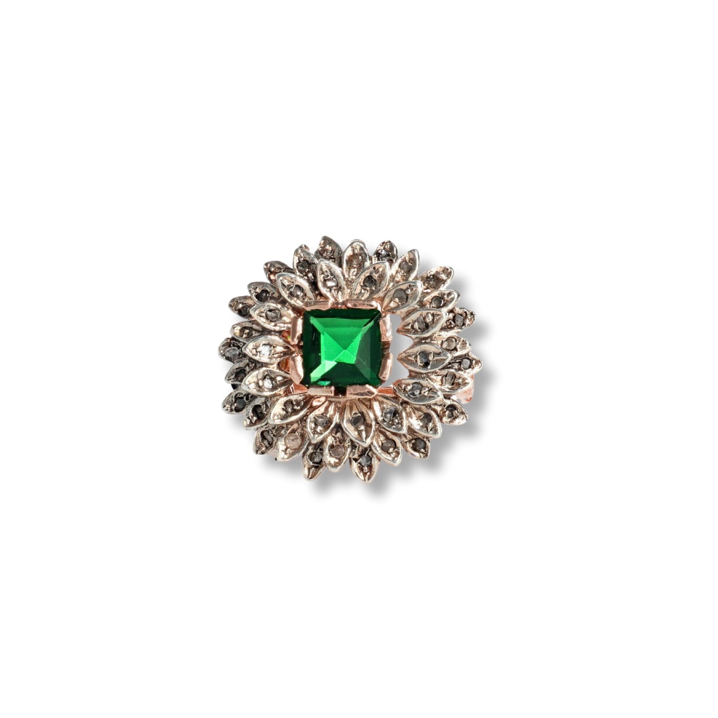 Anello Riproduzione Antico in argento 925 e Oro 9 Kt