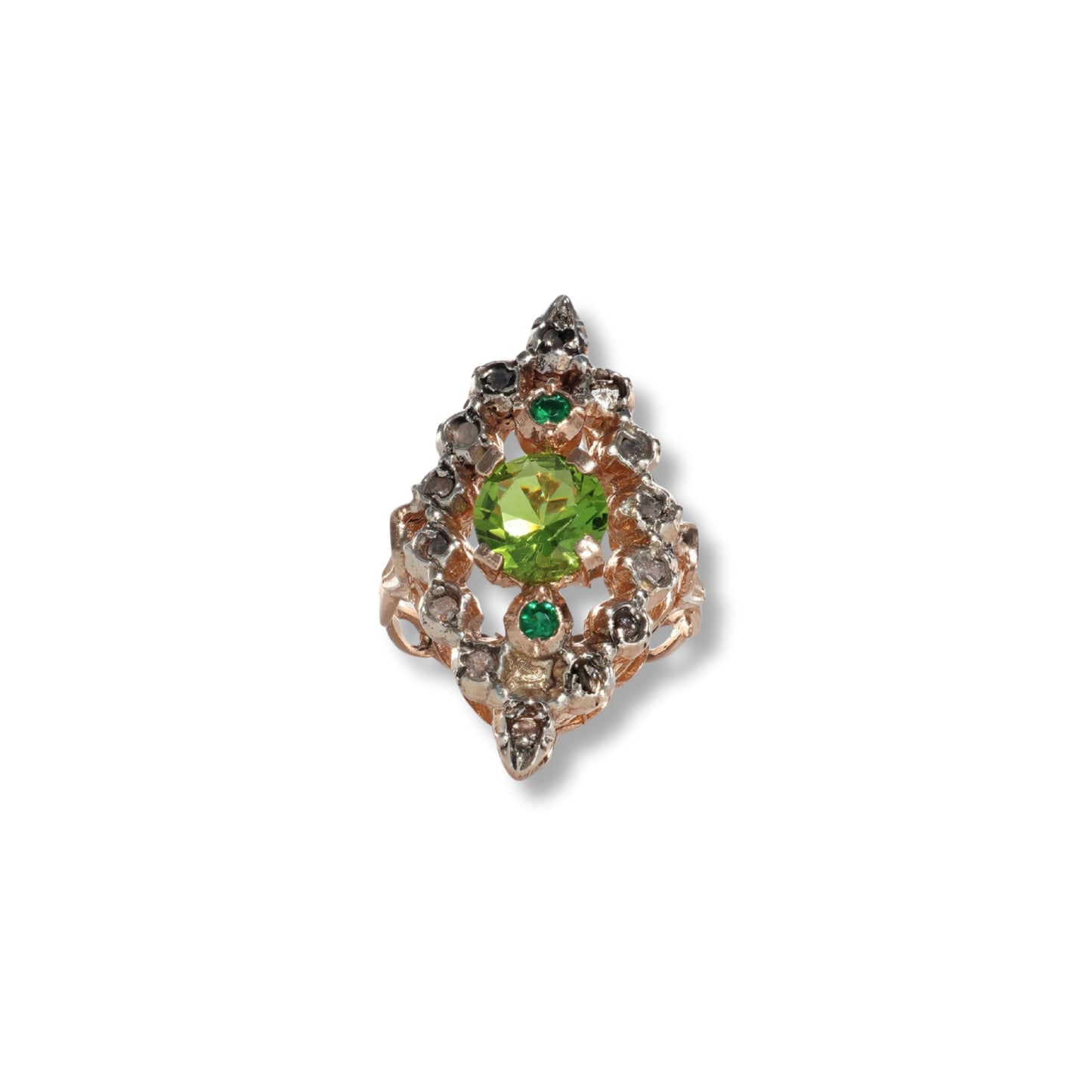 Anello Riproduzione Antico in argento 925 e Oro 9 Kt