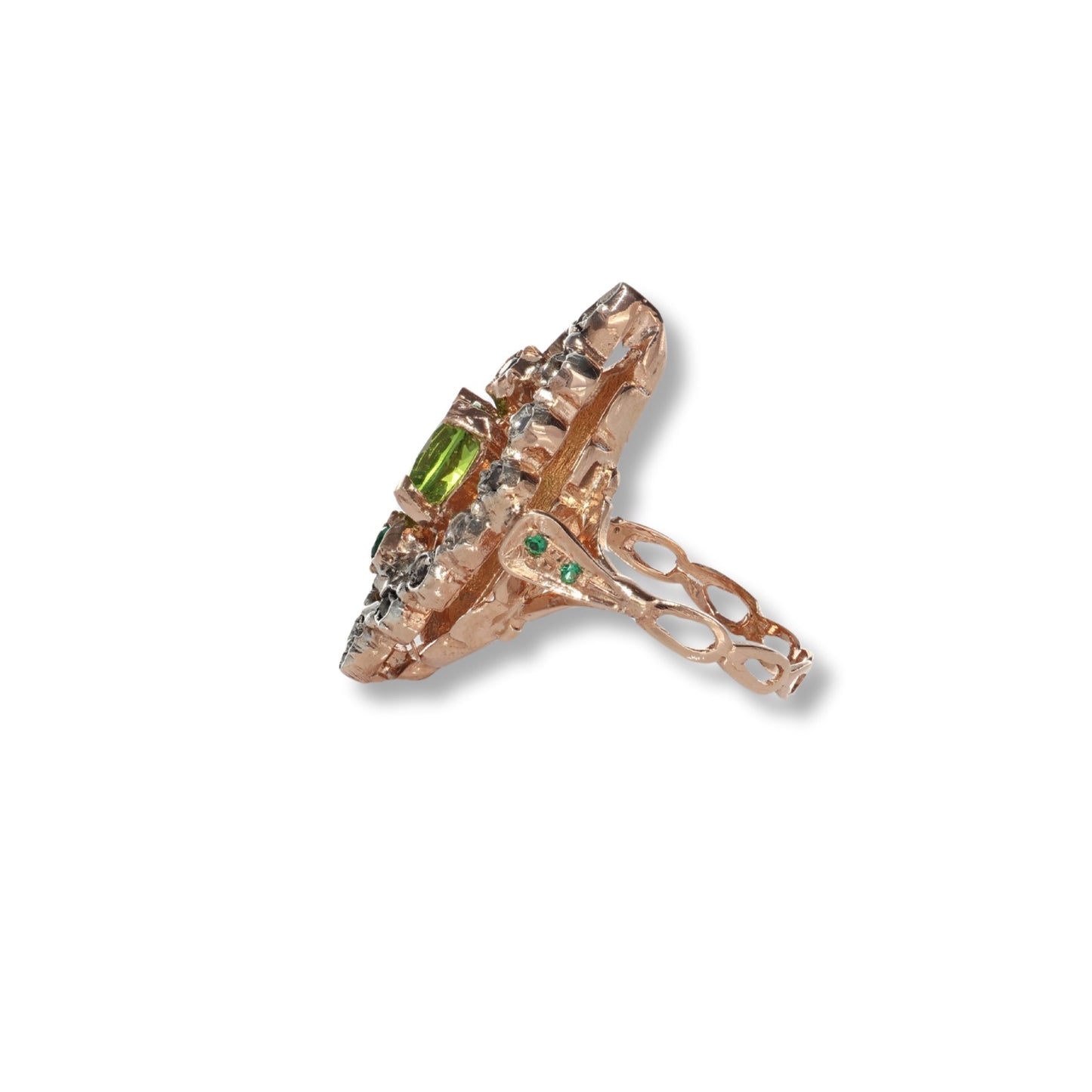 Anello Riproduzione Antico in argento 925 e Oro 9 Kt