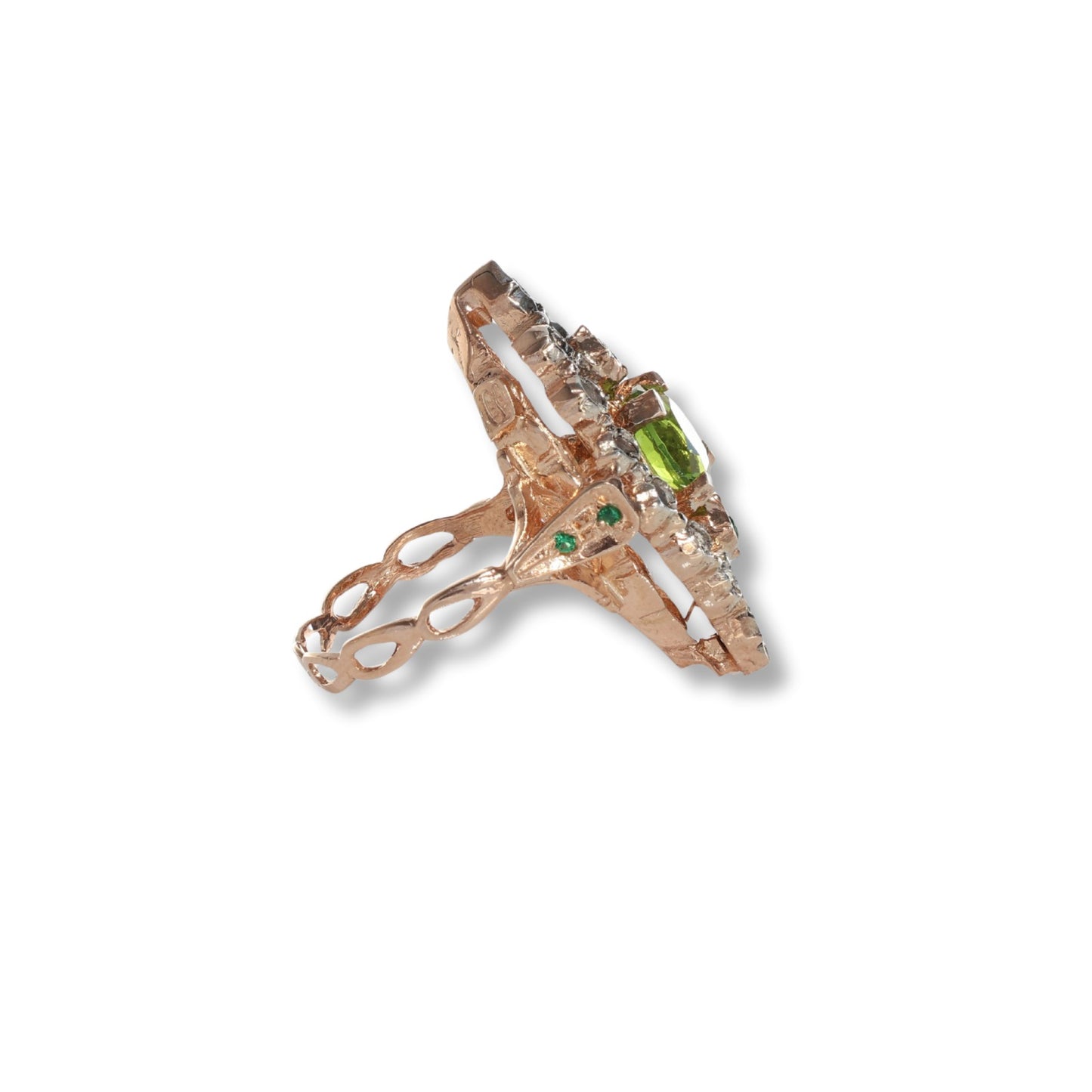 Anello Riproduzione Antico in argento 925 e Oro 9 Kt
