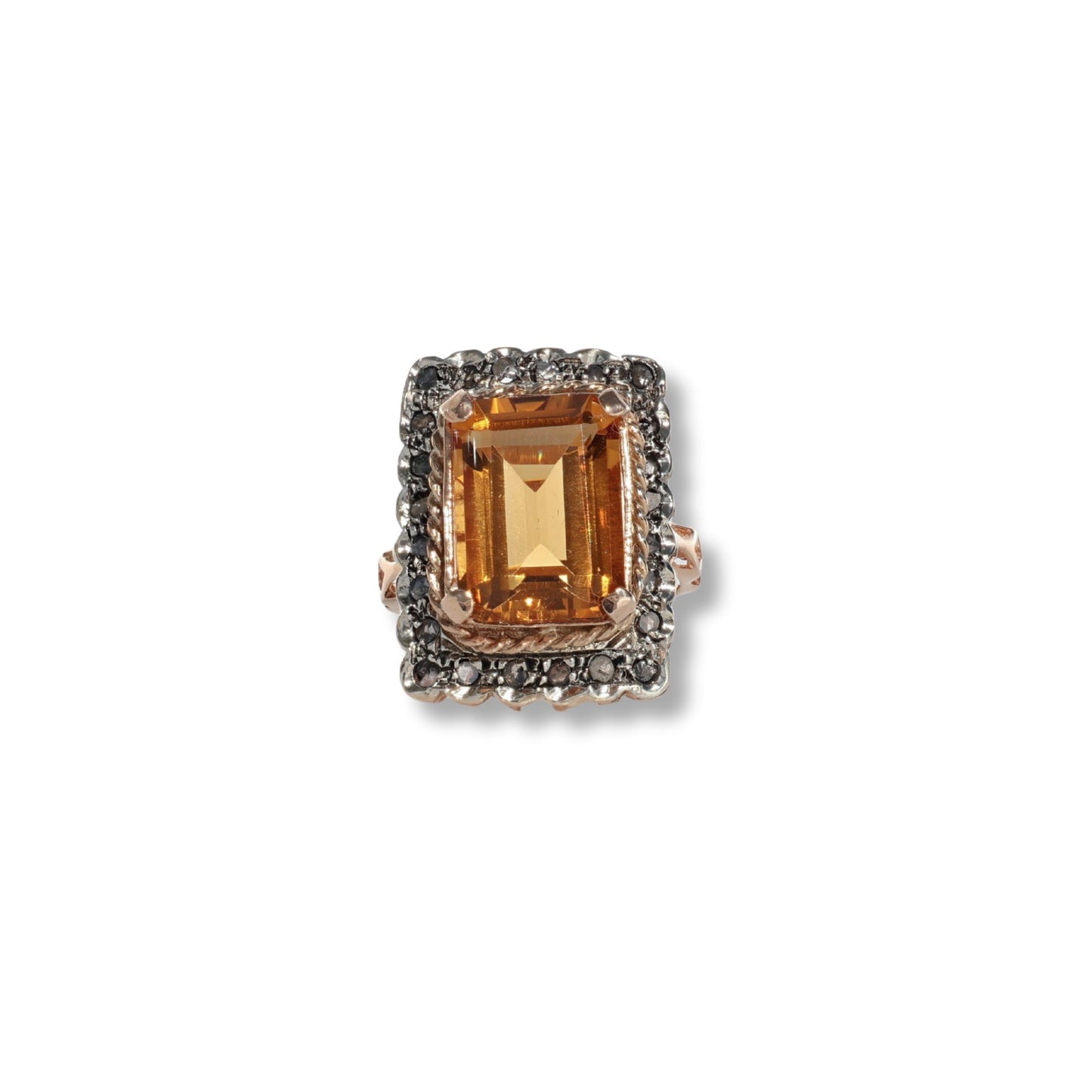 Anello Riproduzione Antico in argento 925 e Oro 9 Kt