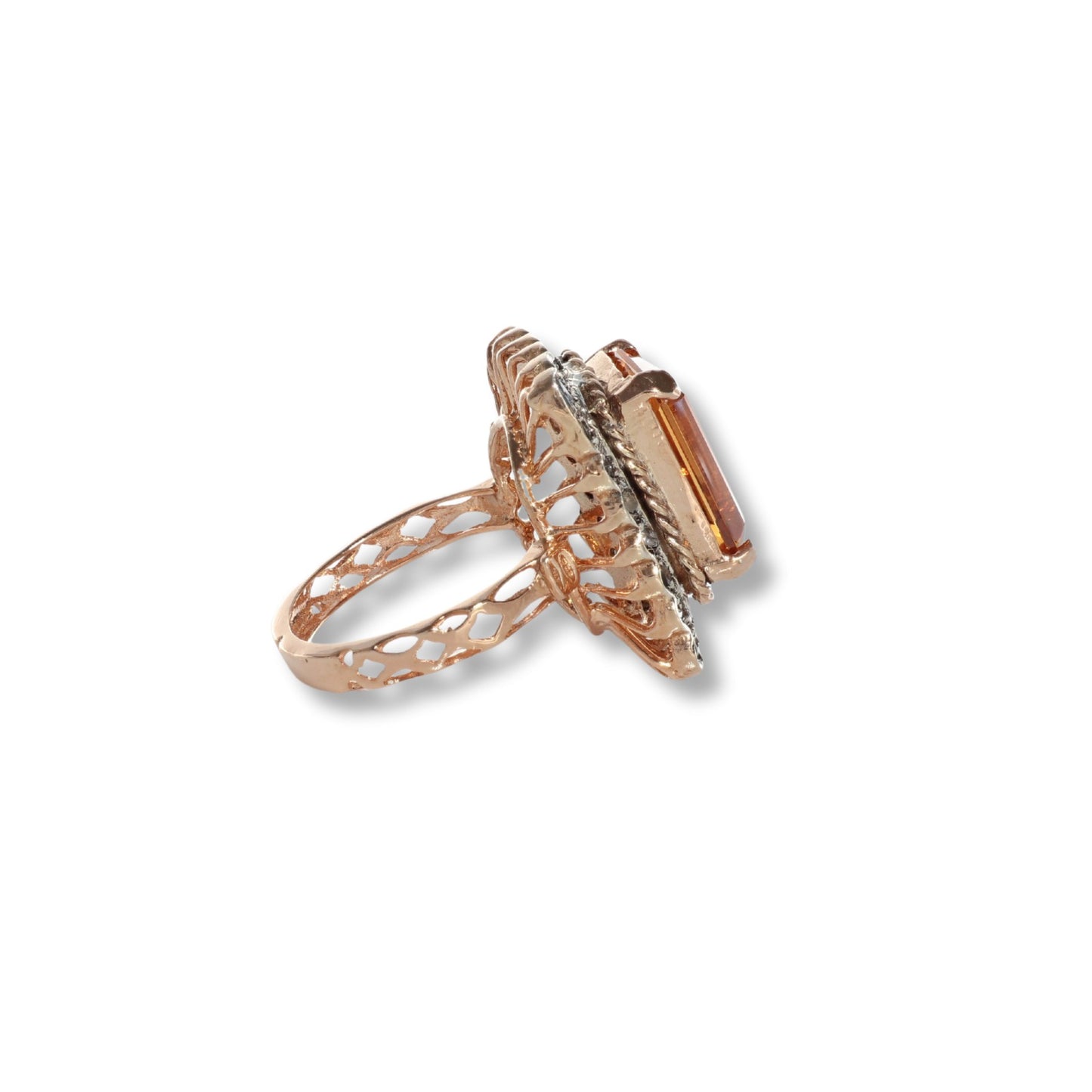 Anello Riproduzione Antico in argento 925 e Oro 9 Kt