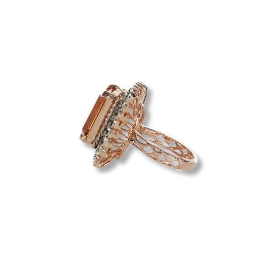 Anello Riproduzione Antico in argento 925 e Oro 9 Kt