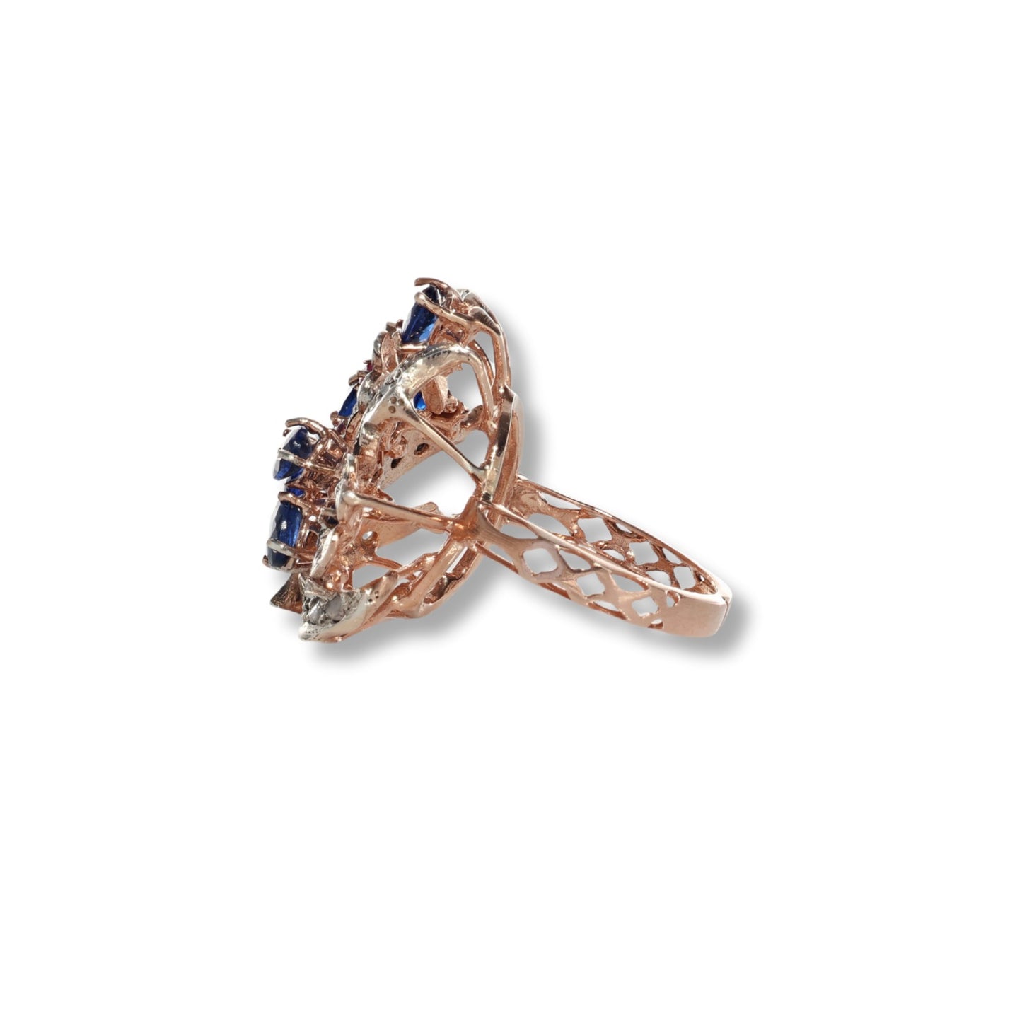 Anello Riproduzione Antico in argento 925 e Oro 9 Kt