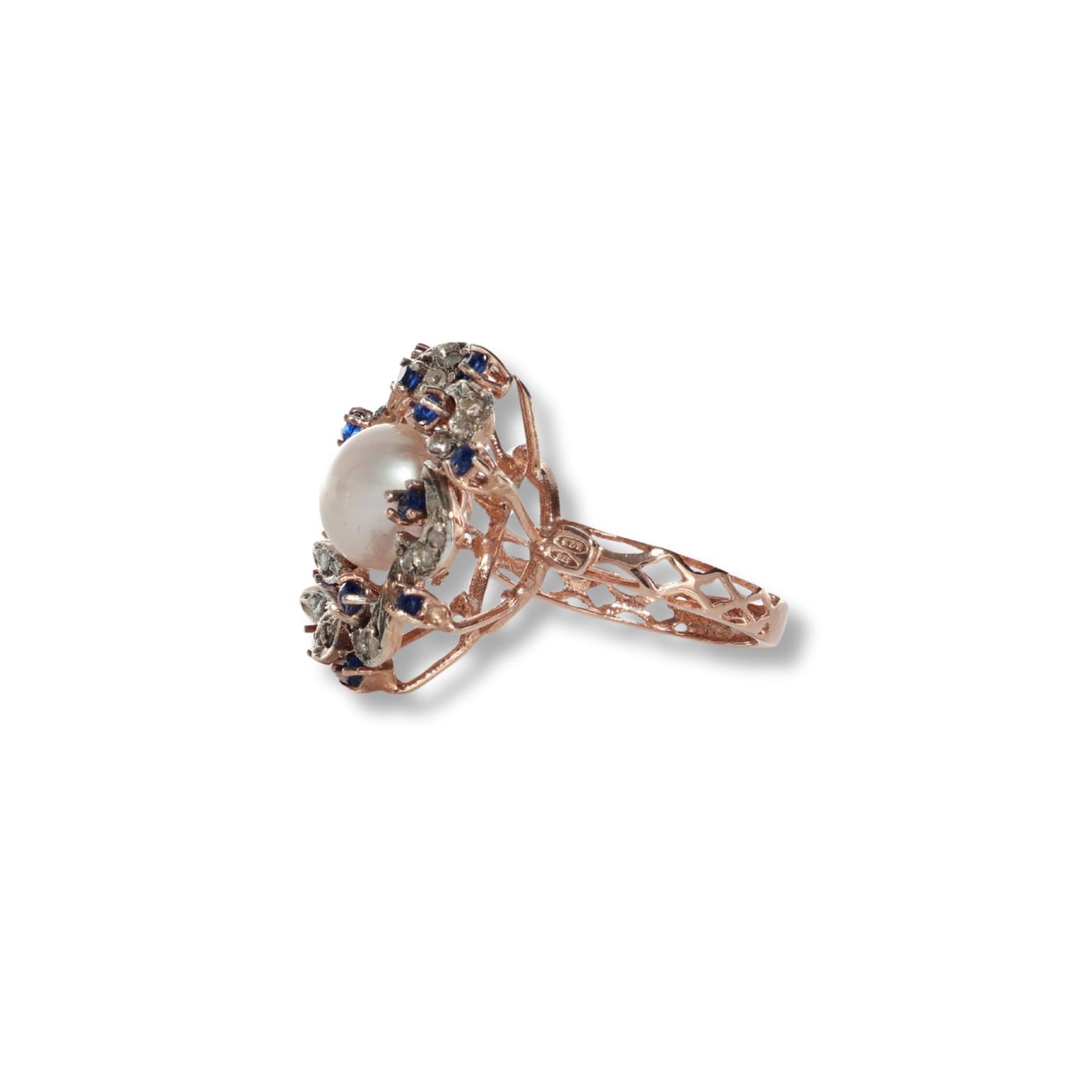 Anello Riproduzione Antico in argento 925 e Oro 9 Kt