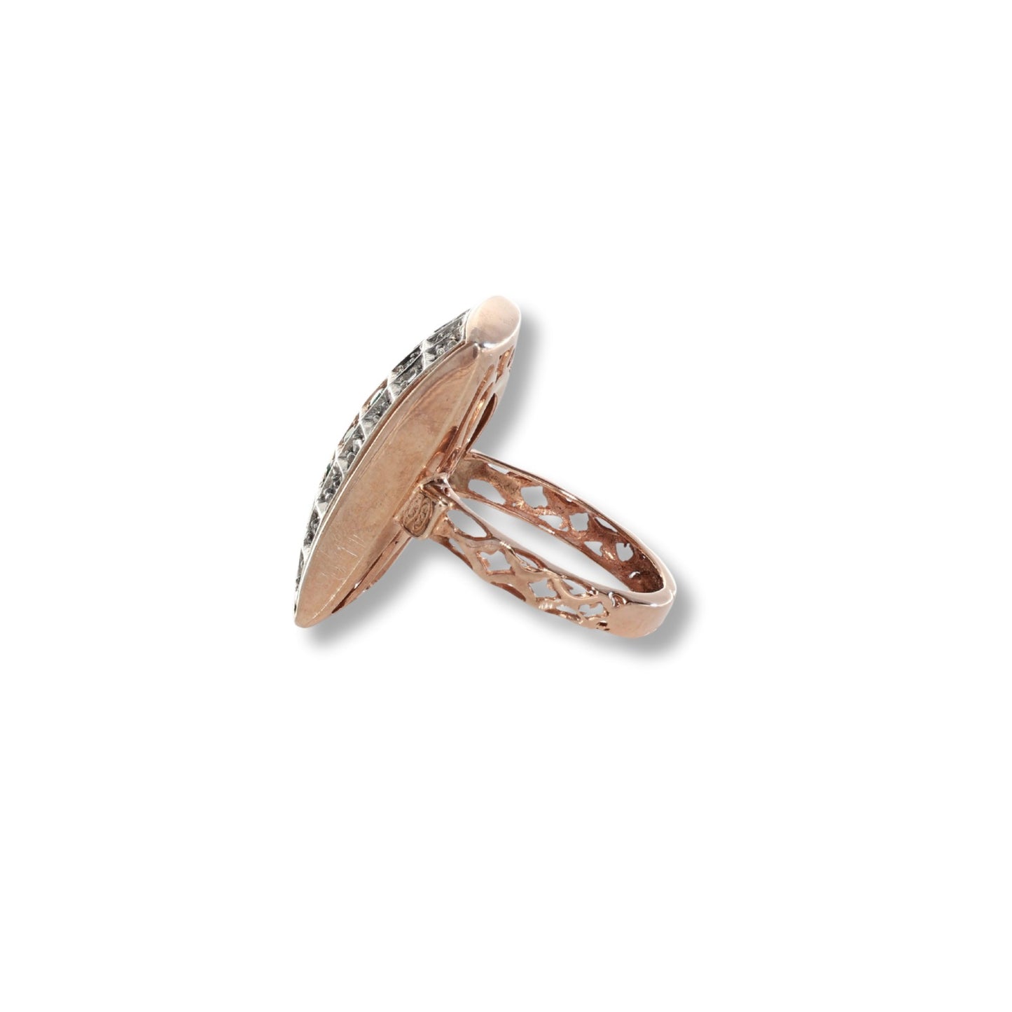 Anello Riproduzione Antico in argento 925 e Oro 9 Kt