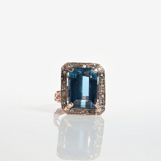 Anello Riproduzione  Antico in argento 925 e Oro 9 Kt