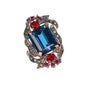Anello Riproduzione antico con topazio azzurro