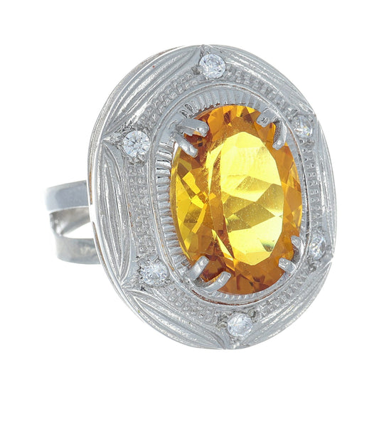 Anello argento 925 con topazio e zirconi.