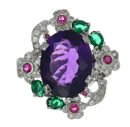 Anello argento 925 con ametista.