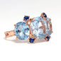 Anello Riproduzione antico con zaffiri be topazio azzurro.
