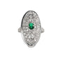 Anello argento 925 con smeraldo e zirconi.