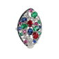 Anello argento 925 con pietre preziose miste.