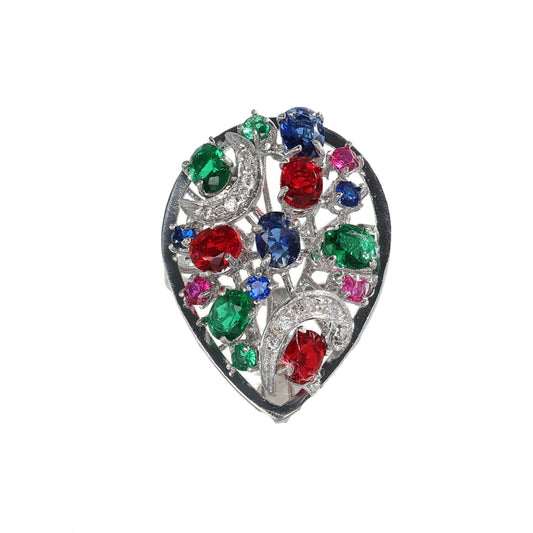 Anello argento 925 con pietre preziose miste.