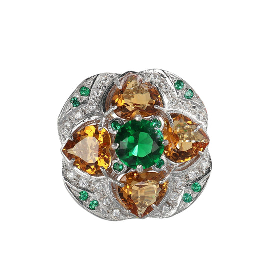Anello argento 925 con topazio giallo.