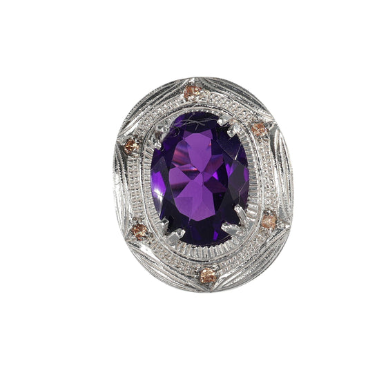 Anello argento 925 con ametista.