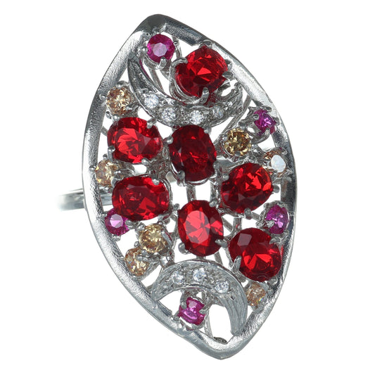 Anello argento 925 con zirconi brown.