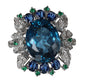 Anello argento 925 con topazio smeraldi e zaffiri.