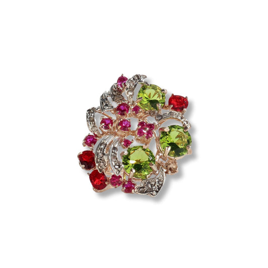 Anello Riproduzione  Antico in argento 925 e Oro 9 Kt