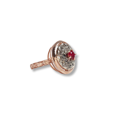 Anello Riproduzione  Antico in argento 925 e Oro 9 Kt (Copia)