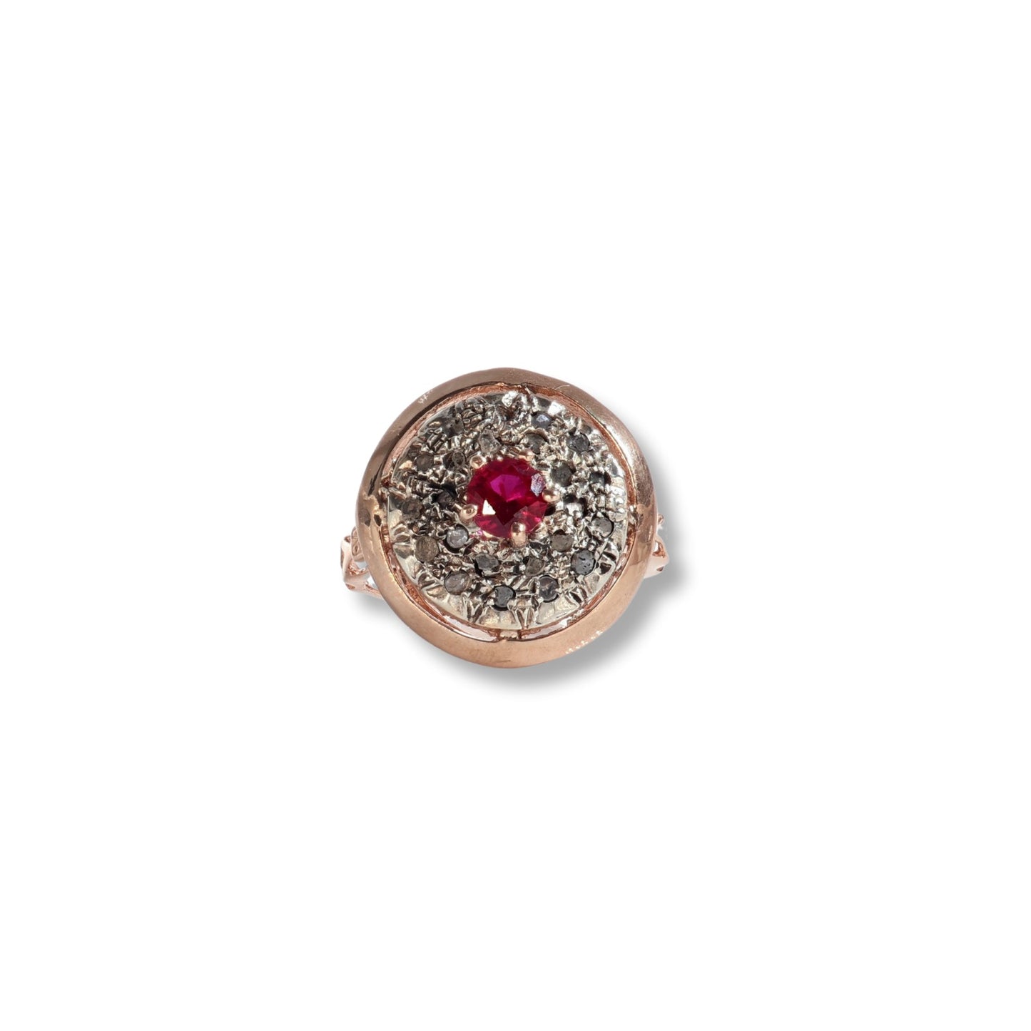 Anello Riproduzione  Antico in argento 925 e Oro 9 Kt (Copia)