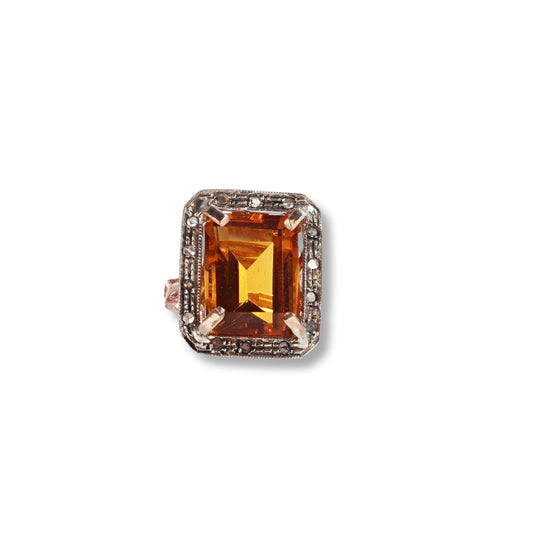 Anello Riproduzione  Antico in argento 925 e Oro 9 Kt
