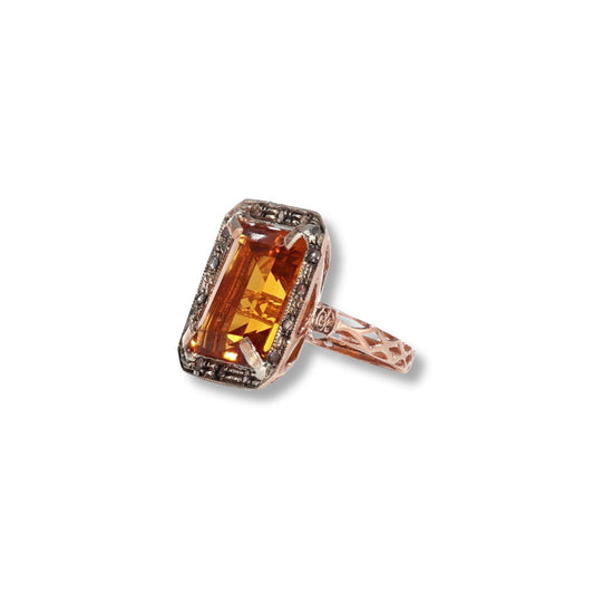 Anello Riproduzione  Antico in argento 925 e Oro 9 Kt