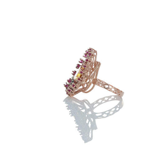 Anello Riproduzione  Antico in argento 925 e Oro 9 Kt