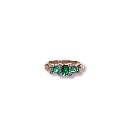 Anello Riproduzione  Antico in argento 925 e Oro 9 Kt