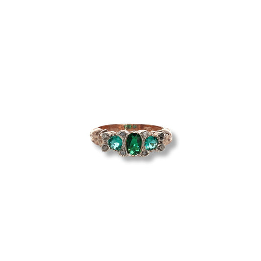Anello Riproduzione  Antico in argento 925 e Oro 9 Kt