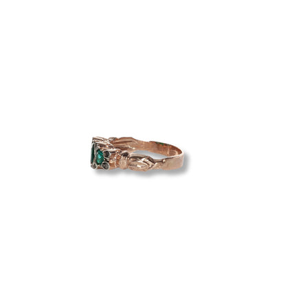 Anello Riproduzione  Antico in argento 925 e Oro 9 Kt