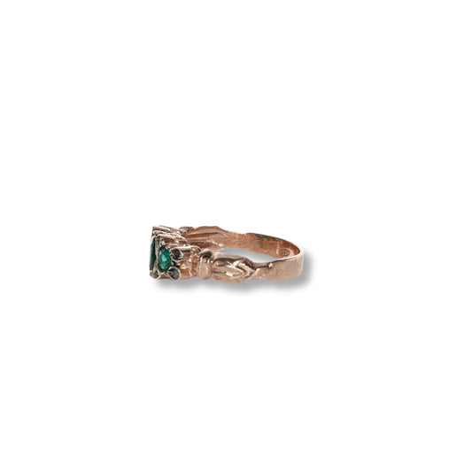 Anello Riproduzione  Antico in argento 925 e Oro 9 Kt