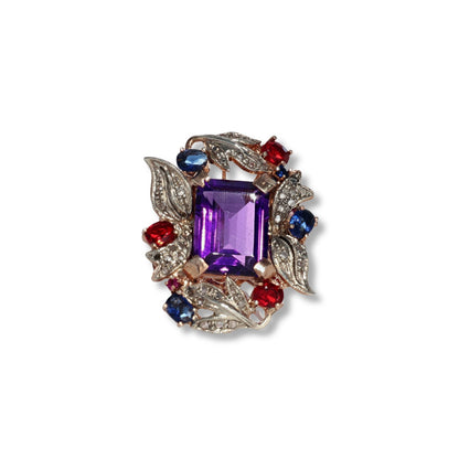Anello Riproduzione  Antico in argento 925 e Oro 9 Kt