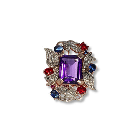 Anello Riproduzione  Antico in argento 925 e Oro 9 Kt