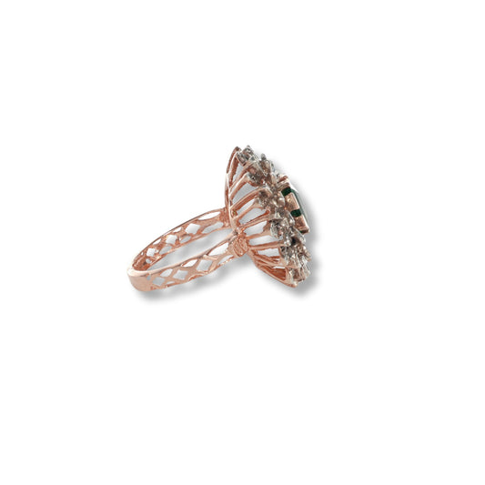 Anello Riproduzione  Antico in argento 925 e Oro 9 Kt