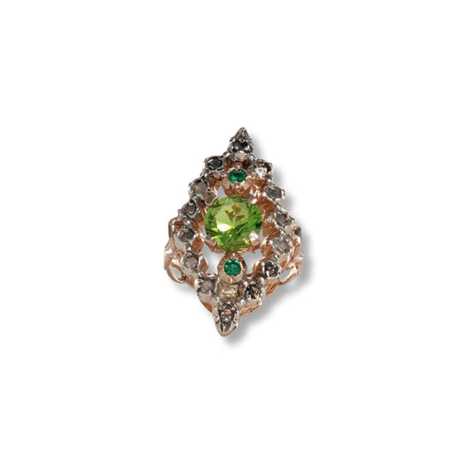 Anello Riproduzione  Antico in argento 925 e Oro 9 Kt