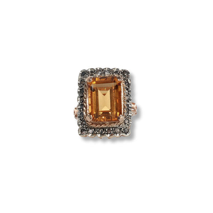 Anello Riproduzione  Antico in argento 925 e Oro 9 Kt