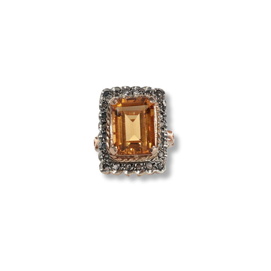 Anello Riproduzione  Antico in argento 925 e Oro 9 Kt