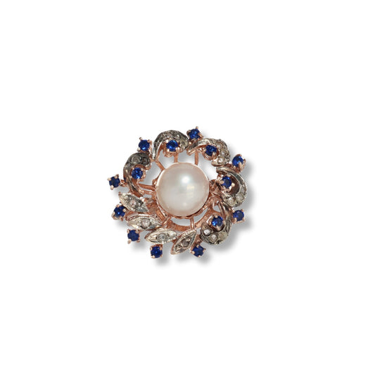 Anello Riproduzione  Antico in argento 925 e Oro 9 Kt